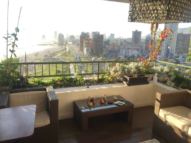 Arriendos Amueblados en Iquique | Cond Las Antillas 3 Dorm 2 Baños Vista al Mar Gran Terraza